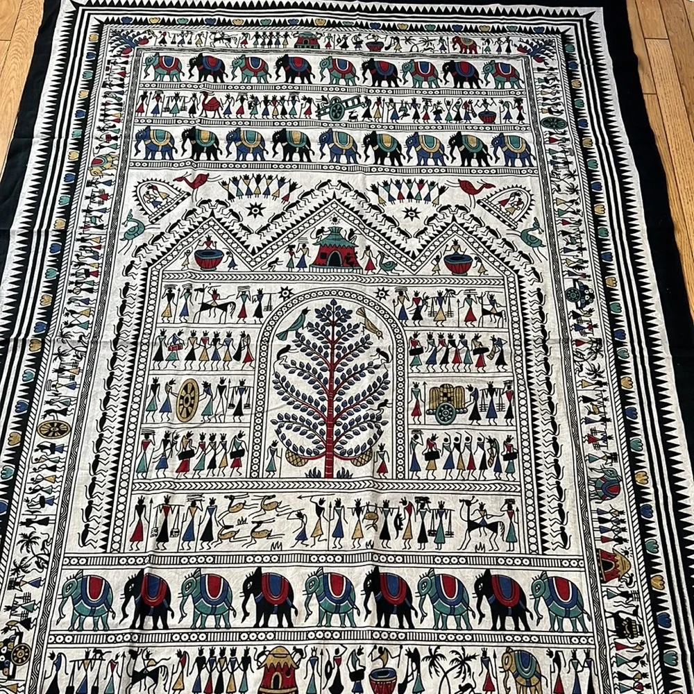 Black and grey tapestry
